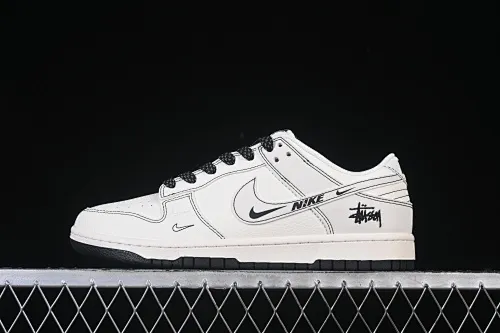 All categories Nk SB Dunk Series Nk SB Dunk Low High-end customized low-top sneakers Nike SB Dunk Low Stusi co-branded beige small double hook High-end customized low-top casual sneakers HH7518-096